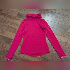 NWOT Nike Pro Ladies Deep Pink Pullover Long Sleeve Cowl Neck Dri-Fit Top Size S